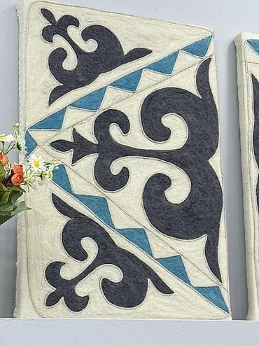 панно из войлока: Настенное интерьерное панно из войлока - Комплект из 3 модулей — 3