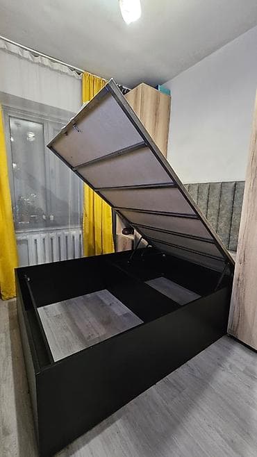 бир кишилик кроват: Эки кишилик керебет, Сактоо кутусу менен, узуну - 200 см — 2