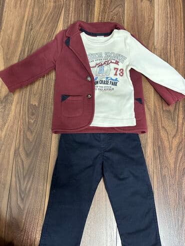 школьные костюмы для мальчиков: Комплект, цвет - Синий, Б/у — 1