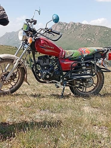 Suzuki: Мотоцикл Suzuki, дорожный/универсальный класс, красный цвет — 6