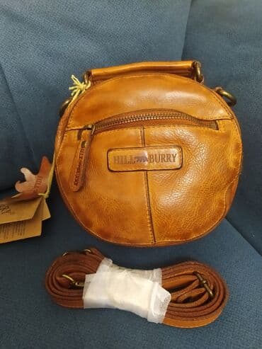 сумка ручной работы из натуральной кожи: Продаю классную мимишку, прекрасная сумочка кросбоди круглая диаметром — 11