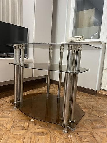 Кресла: Тумба и подставка для телевизора, Б/у, Напольная, Стекло, Самовывоз — 1