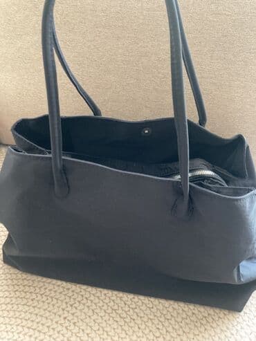 Ковролин: Большая черная сумка-тоут - Материал: плотная ткань (на вид — — 5