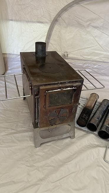 Походная печь-буржуйка с комплектом дымоходов и аксессуаров -