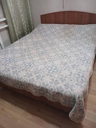 Спальный гарнитур, Б/у, Шкаф, Двуспальная кровать, Дерево, Самовывоз, цвет - Коричневый