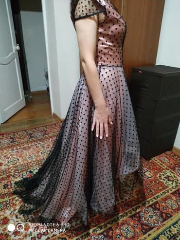 платье в горошек большого размера: Вечернее платье, Пышное, Длинная модель, Без рукавов, С пайетками, One size — 7