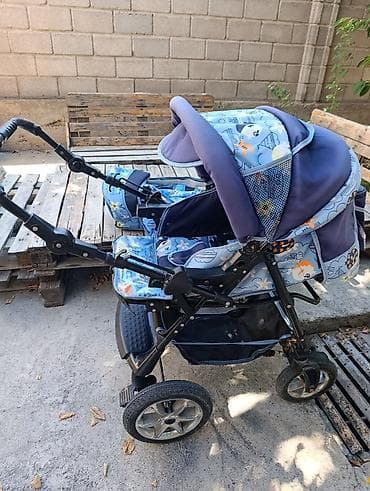 Коляска, цвет - Голубой, Б/у, Самовывоз — 3