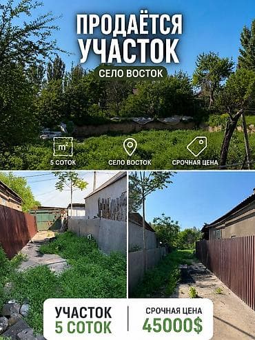 село восток участок: 5 соток, Для строительства — 1