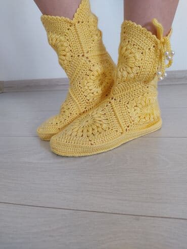 обувь 19 размер: Домашние тапочки, 37.5, Новый, цвет - Желтый, Самовывоз — 2