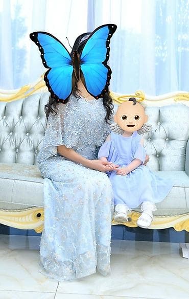 невидимый плащ: Нарядное вечернее платье небесно-голубого цвета. В идеальном состояние — 1