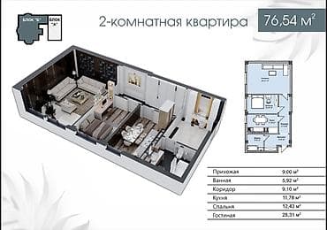 обмен квартир: 2 комнаты, 77 м², Элитка, 3 этаж, Готовая ПСО (под самоотделку) — 4