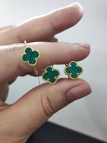 самые красивые свадебные платья в мире: Серебро 925 напыление жёлтое золото Серебряный Комплект под Ванклиф — 1