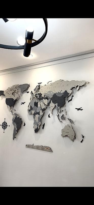 Майрамдык товарлар: Карта мира 200х120см . С установкой по городу. Все страны вместе — 3