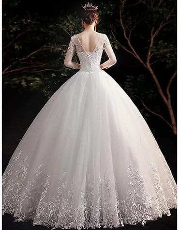 свадебное платье новое: Свадебное платье, L, С корсетом, Фатин, Пышное, Стразы, Новый — 2