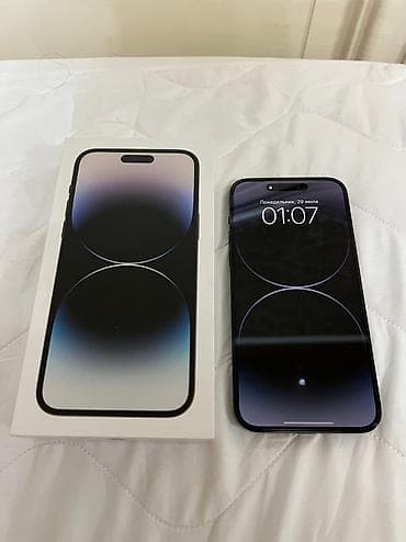 IPhone 14 Pro Max, Б/у, 128 ГБ, Черный, Защитное стекло, Чехол, Кабель, 91 %