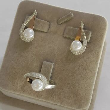 набор пандора: Цена 2500сом Набор с жемчугом Серебро пробы 925 напыление золотом — 2