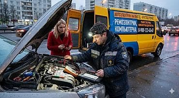 проводки: Услуги автоэлектрика, Компьютерная диагностика, Специализация: Легковое авто, С выездом — 1