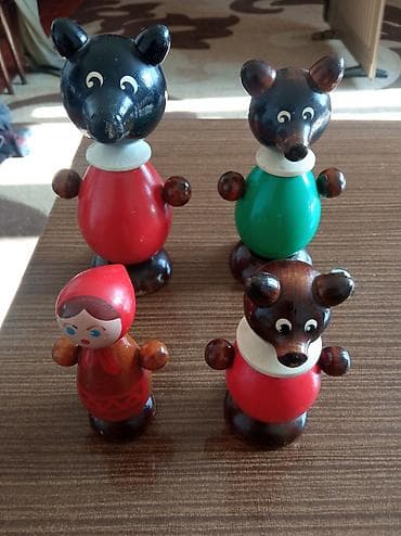 белый гриб: Набор деревянных игрушек «Мишки и Красная Шапочка» - Состав: 4 — 1