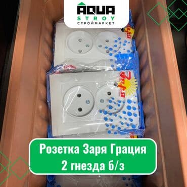 аксессуары для серверных шкафов zpas: Розетка Заря Грация 2 гнезда б/з Для строймаркета "Aqua Stroy" — 1