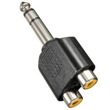 блоки питания для ноутбуков apple: Аудио адаптер Jack 6.5 мм (male) - 2 RCA (female) Black — 1