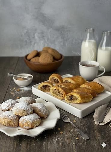 Домашняя выпечка к чаю - Слоёные рулетики с начинкой: нежное