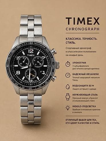 Аксессуарлар: TIMEX Chronograph — спортивные наручные часы в классическом дизайне на — 1