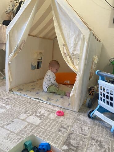 кухня игровая: Детский игровой домик. Уютный большой домик в спокойных оттенках. Из — 3