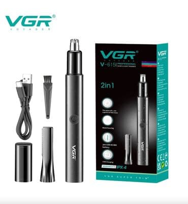 vgr триммер: ✂️ триммер для носа, ушей и бровей vgr v-615 2 в 1 🔌 питание — 1