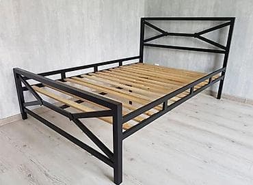 Мебель: Кровать стиле лофт на заказ Металлическая кровать с деревянной — 4