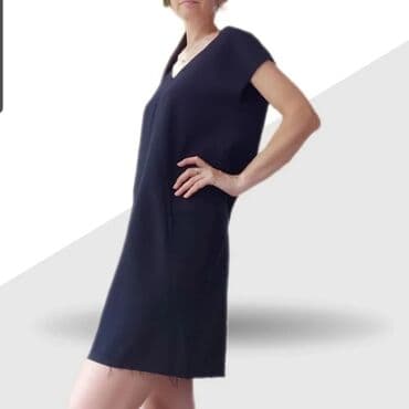 короткое трикотажное платье с длинным рукавом: 🏷Платье-туника новое в полоску без этикетки(верх теплый) На 44-46 — 2