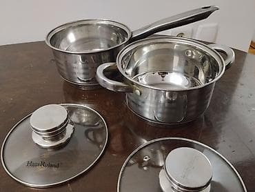 Продаю набор посуды HausRoland из нержавеющей стали по 1,5 литра. 1200 — 2