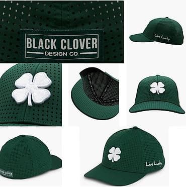 world cup: Black Clover. Перфорированная бейсболка с логотипом Clover. Вышивка — 2