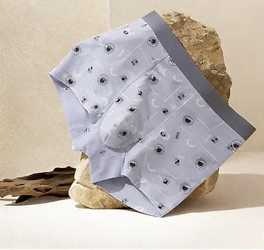 подштанники мужские: Мужские боксеры с принтами, модель NO: 6082 Особенности: - Легкая — 3