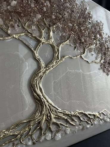 художество: Объёмная картина «Дерево Изобилия » в технике resin art. - Основа — 8