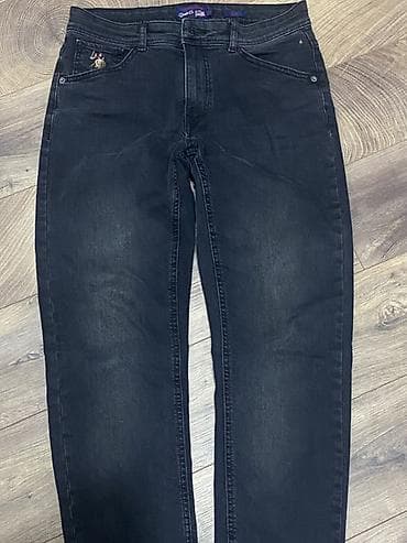 черные часы: Мужские джинсы U.S. Polo Assn. Denim Co., модель SLIM. - Посадка — 1