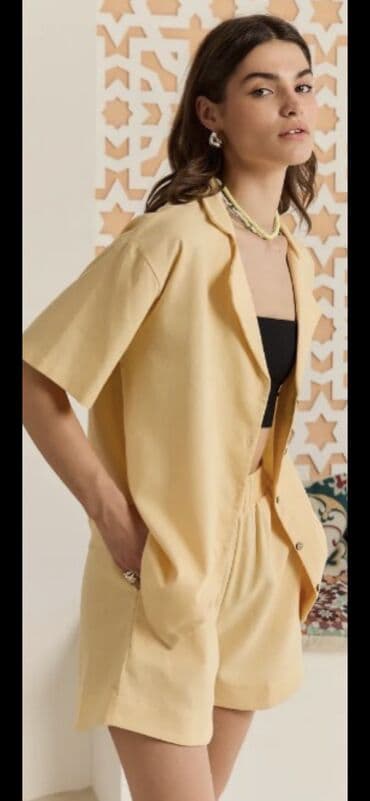 велосипедные шорты: Костюм льняной с шорты рубашка — 3