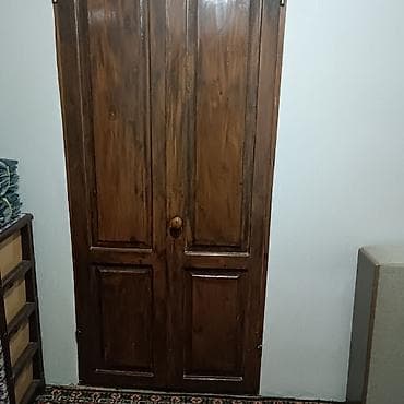 Металлические сейфовые двери: Двери для домов и квартир, Деревянная, Двухстворчатая, Со стеклом, цвет - Коричневый — 1