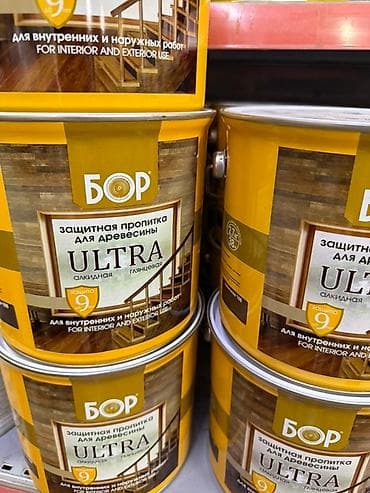 Пропитка для древесины: Защитная пропитка для древесины БОР ULTRA, алкидная, глянцевая. - — 1
