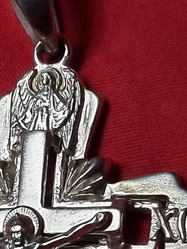 Свадебные платья и аксессуары: СЕРЕБРЯНЫЙ Крестик православный нательный, подвеска. ОСВЕЩЕНЫЙ — 5