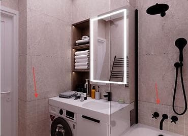 Бөлмө өсүмдүктөрү: Зеркало для ванной с LED‑подсветкой по периметру - Прямоугольная — 1