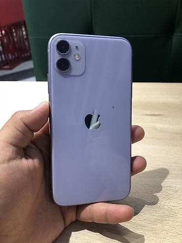 IPhone 11, Б/у, 128 ГБ, Deep Purple, Чехол, 76 %