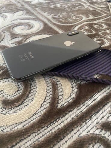 айфон х: IPhone X, Колдонулган, 256 ГБ, Black Titanium, Каптама, Заряддоочу түзүлүш, 100 % — 1