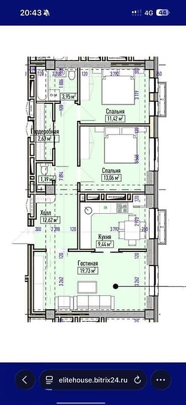 Продажа квартир: 3 комнаты, 76 м², Элитка, 5 этаж, Готовая ПСО (под самоотделку) — 2