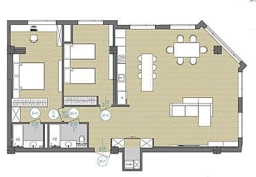 center house: 2 комнаты, 124 м², Элитка, 12 этаж, Дизайнерский ремонт — 8