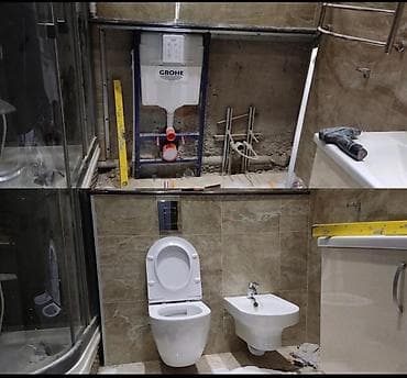 Монтаж и установка инсталляции унитаза Grohe + подключение сантехники