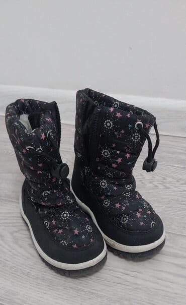 Детские зимние сапожки. - Цвет: темно-синий, верх с ярким принтом -