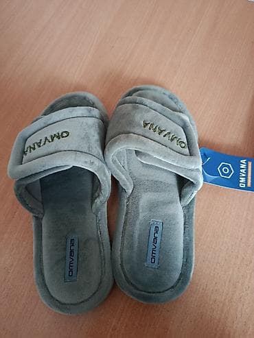 Сабо: Домашние тапочки, 37, Новый, цвет - Серый, Платная доставка — 1