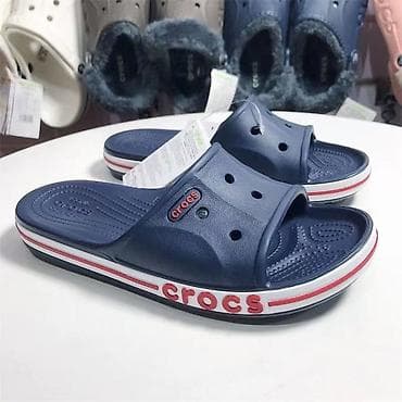 кроксы обувь: Шлёпанцы Crocs Slide - Модель: открытые шлёпанцы с фирменной полосой — 2