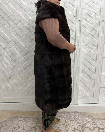 шуба желет: Шуба, Норка, Длинная модель, XL, 2XL — 4