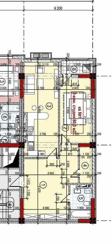 2 комнаты, 78 м²